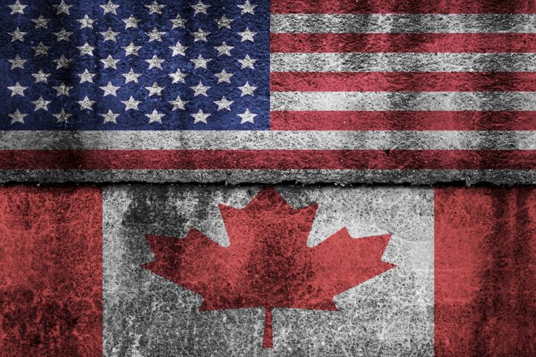 An American Flag and a Canadian flag symbolizing people who have investments in both the U.S. and Canada. 401(k), IRA, ROTH IRA, Inherited IRA, RRSP< TFSA, RRIF, etc.